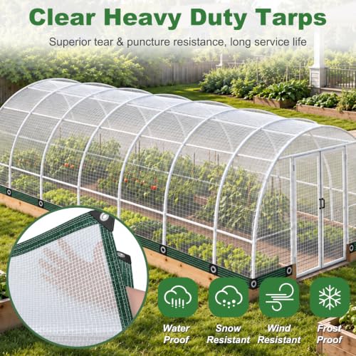 18 Mil Clear Tarps Heavy Duty Waterproof, 8x6FT Greenhouse Cover - Image 6