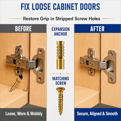 200PCS Expansion Anchors with Screws, 6×32mm & 6×14mm | Home Repair - Image 4