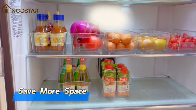 Clear Fridge Organizer, Refrigerator Organizer Bins with Handle, Freezer, Kitchen Cabinet, Pantry Organization, BPA Free Fridge Organizers (12.4 inch 6 Pack) - Image 8