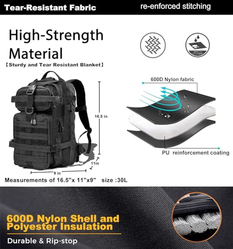 Miramrax Small Tactical Backpack Military Daypack - 30L - Image 3