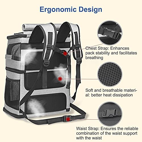 Expandable Cat Backpack Carrier for 2 Cats, Dog Backpack - Image 5