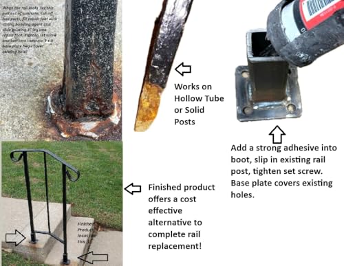 No Welding Boot Repairs-Rusty Metal Step Railing Posts | Home Repair - Image 4