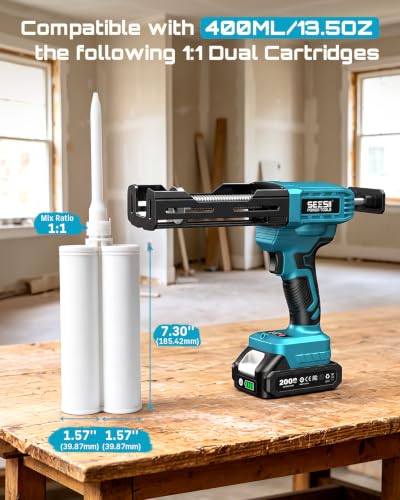 SEESII Electric Dual Cartridge Epoxy Gun 400ML (1:1) with 2 - Image 6