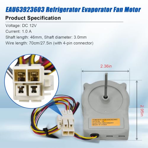 EAU63923603 Refrigerator Evaporator Fan Motor Compatible with LG - Image 4