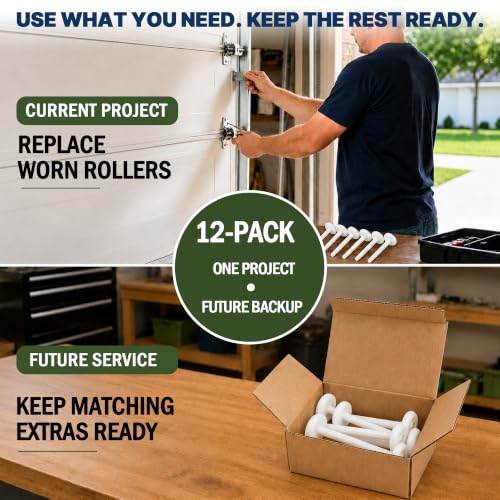 12 Pack 2" Nylon Garage Door Rollers with 6200RS Bearings, 4" - Image 7