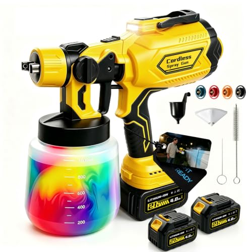 Cordless Paint Sprayer with LED Light and Spray Paint Gun - Image 2