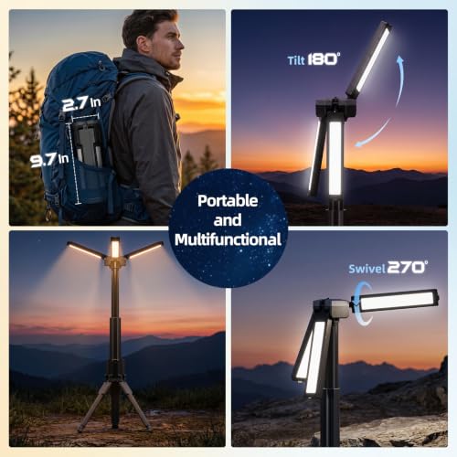 Rechargeable LED Work Light with Stand, 2400mAh Battery - Image 5