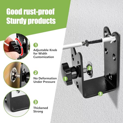 2 Pcs Twist-to-Lock Door Barricade Brackets - Heavy Duty Steel - Image 7