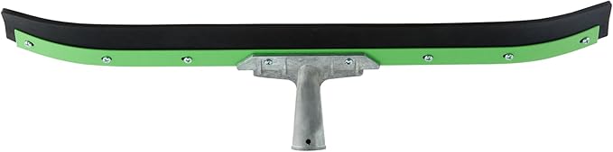 Restaurantware-SQUEEGEE ONLY: Clean Tek Professional 24 Inch Curved Floor Squeegee, 1 Broom With Rubber Blade - Handle Sold Separately, Heavy-Duty, Green Steel Wiper, Ideal For Floor, Tiles