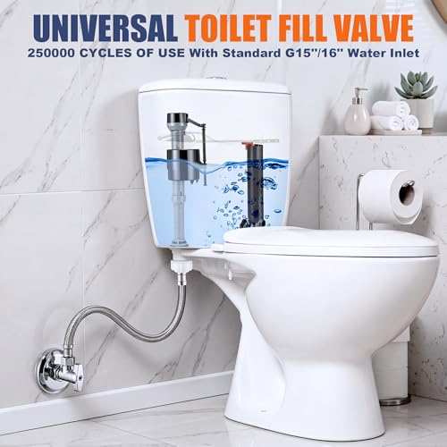 6 Pack Universal Toilet Flusher Replacement Kit and Toilet - Image 3