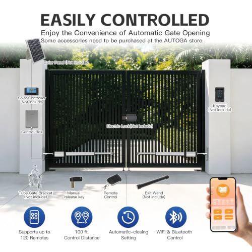C05 Automatic Smart Gate Opener Kit with APP for Medium Duty Dual - Image 3