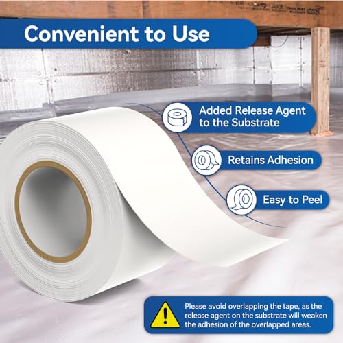 Vapor Barrier Tape, 9 Mil 3.6" x180', 3 Roll - Image 5