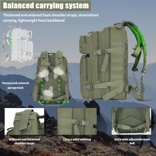 Createy 45L Military Tactical Backpack Large 3 Day Assault - Image 5