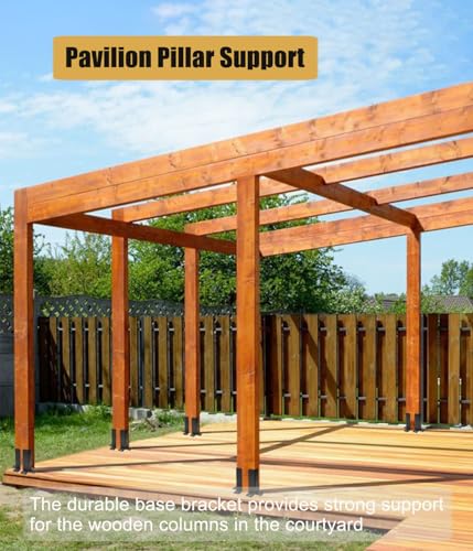 8 Pcs Wood Posts Base for Deck Plate Pergola Brackets Fence Kit - Image 5
