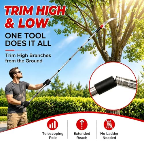 14FT Pole Saw with Adjustable Length for Tree Trimming - Image 4