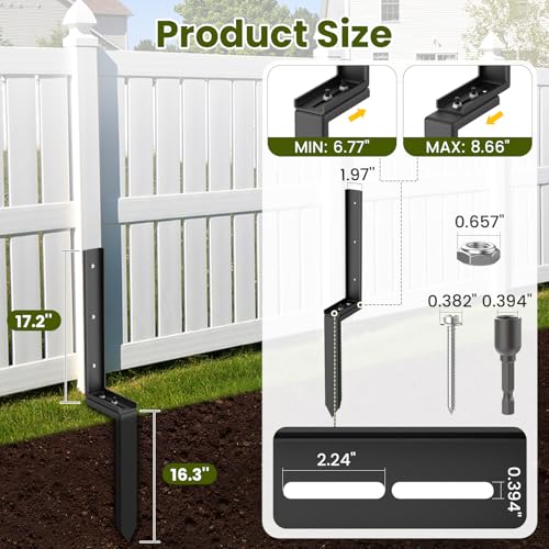 Housolution Fence Post Repair Kit,Separated Fence Post Anchor - Image 4