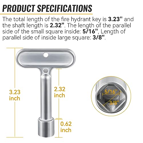 Dreyoo 3/8'' Hydrant Key Compatible with Zurn | Home Repair - Image 3