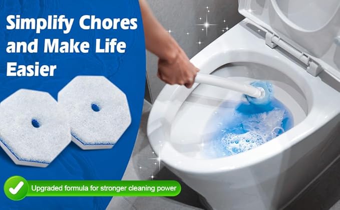 30 Pack Disposable Toilet Brush Refills, Replacement Heads for Disposable Toilet Cleaning System, Hygienic Toilet Bowl Cleaner Refills with Soft Bristles, Compatible with Most Toilet Brush Handles