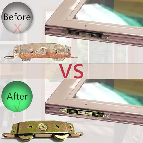 2 Pack Sliding Glass Door Rollers Replacement, 1-1/4" Steel Ball - Image 4