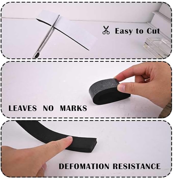 Closed Cell Foam Tape 1 inch Wide x 1/4 inch Thick,Single Sided Foam Strip with Self-Adhesive Backed,Weather Stripping for AC Window Seal and Door Insulation,Soundproof Weatherstripping 2 Rolls,33ft