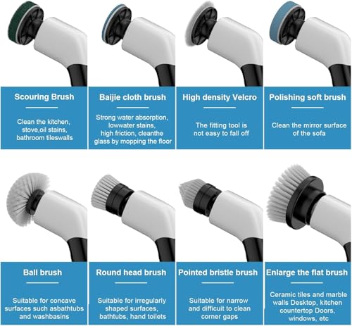 YKYI Electric Spin Scrubber Replacement Brush Heads 8 Pcs Set - Image 4