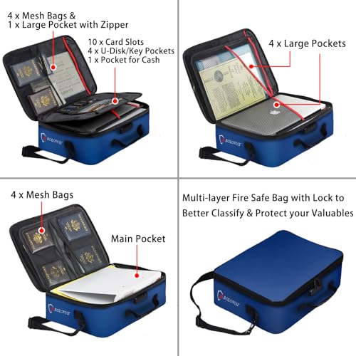 Fireproof Document Bag with Lock (17 x 11.8 x 5 inch) - Image 5