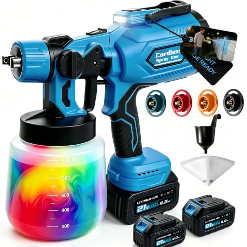 Cordless Paint Sprayer with LED Light and Spray Paint Gun - Image 2
