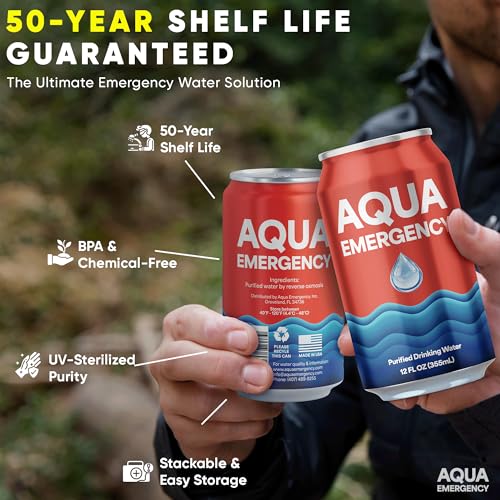 Aqua Emergency Drinking Canned Water- (24 Cans) 12 fl Oz - Image 3