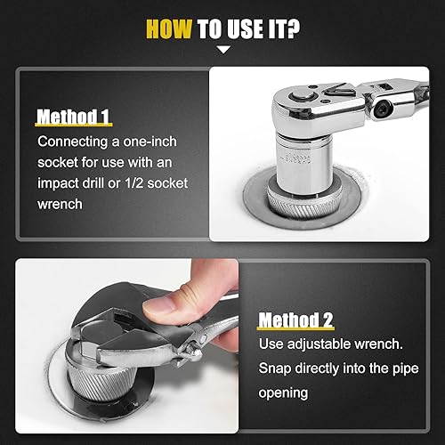 Topec 1.5'' Tub Drain Extractor, 8PCS Pipe Nipple Extractor Set - Image 3