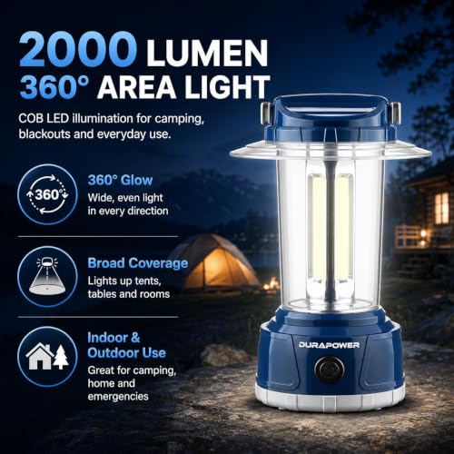 Durapower LED Camping Lantern Rechargeable, Bright 2000 Lumen - Image 3