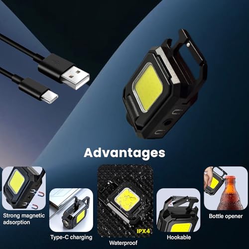 MAKDAK 2PC Cob Keychain Work Light EDC Rechargeable | Home Repair - Image 6