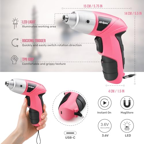 Hi-Spec Small Electric Screwdriver, Mini Drill Set - Image 5