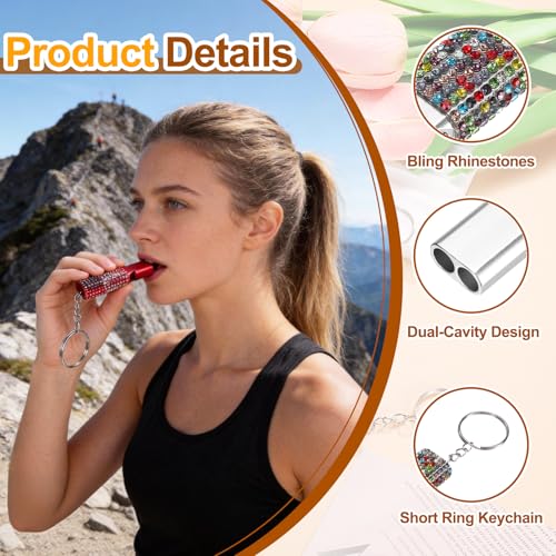 Bling Whistle Metal Crystal Whistles with Key Ring - Image 4