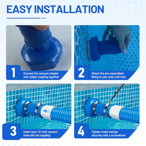 2 Set Pool Vacuum Hose Adapter Kit Compatible with Intex Adapter - Image 6