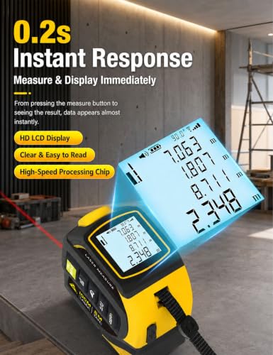 4-in-1 Laser Tape Measure, 328FT Laser Distance Meter with 16FT - Image 6