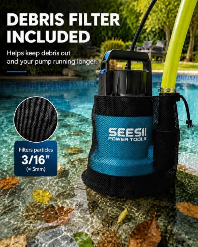 SEESII 1HP Submersible Water Pump, 4755 GPH High Flow w/ 23ft - Image 5