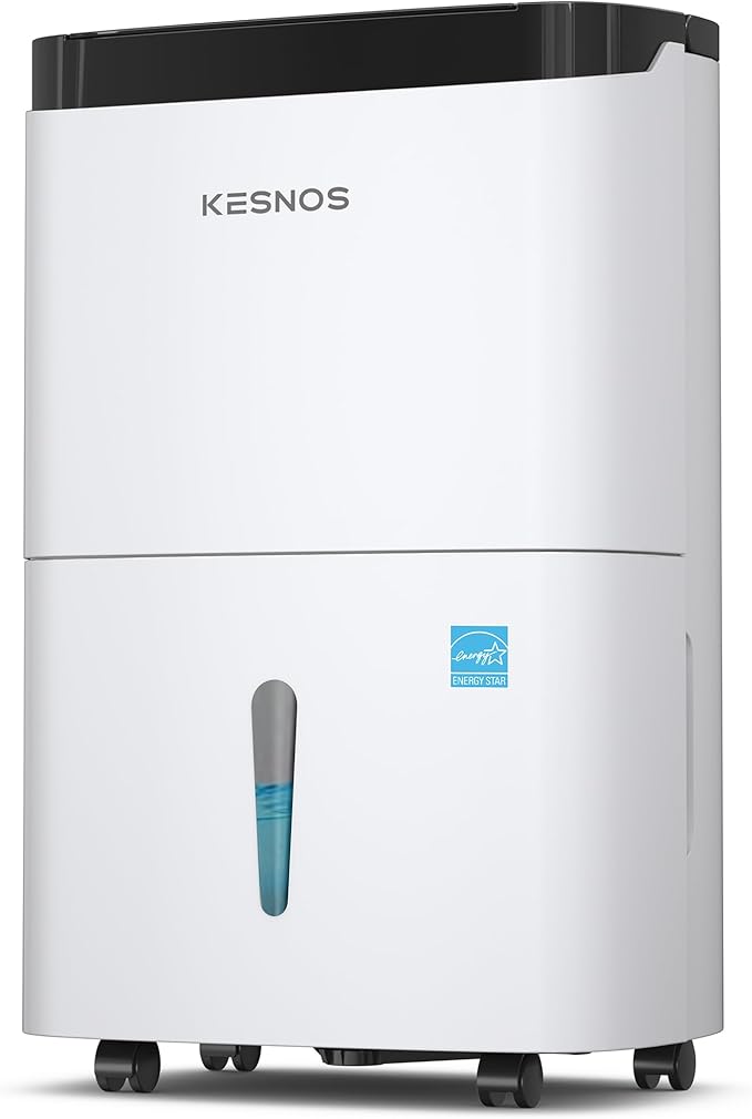 Kesnos 150 Pints 2025 Energy Star Dehumidifier for Home, Basement with Drain Hose & Large Tank, Ideal for Spaces up to 7,500 Sq. Ft. - Portable Commercial Dehumidifier with Auto Defrost & Self-Drying