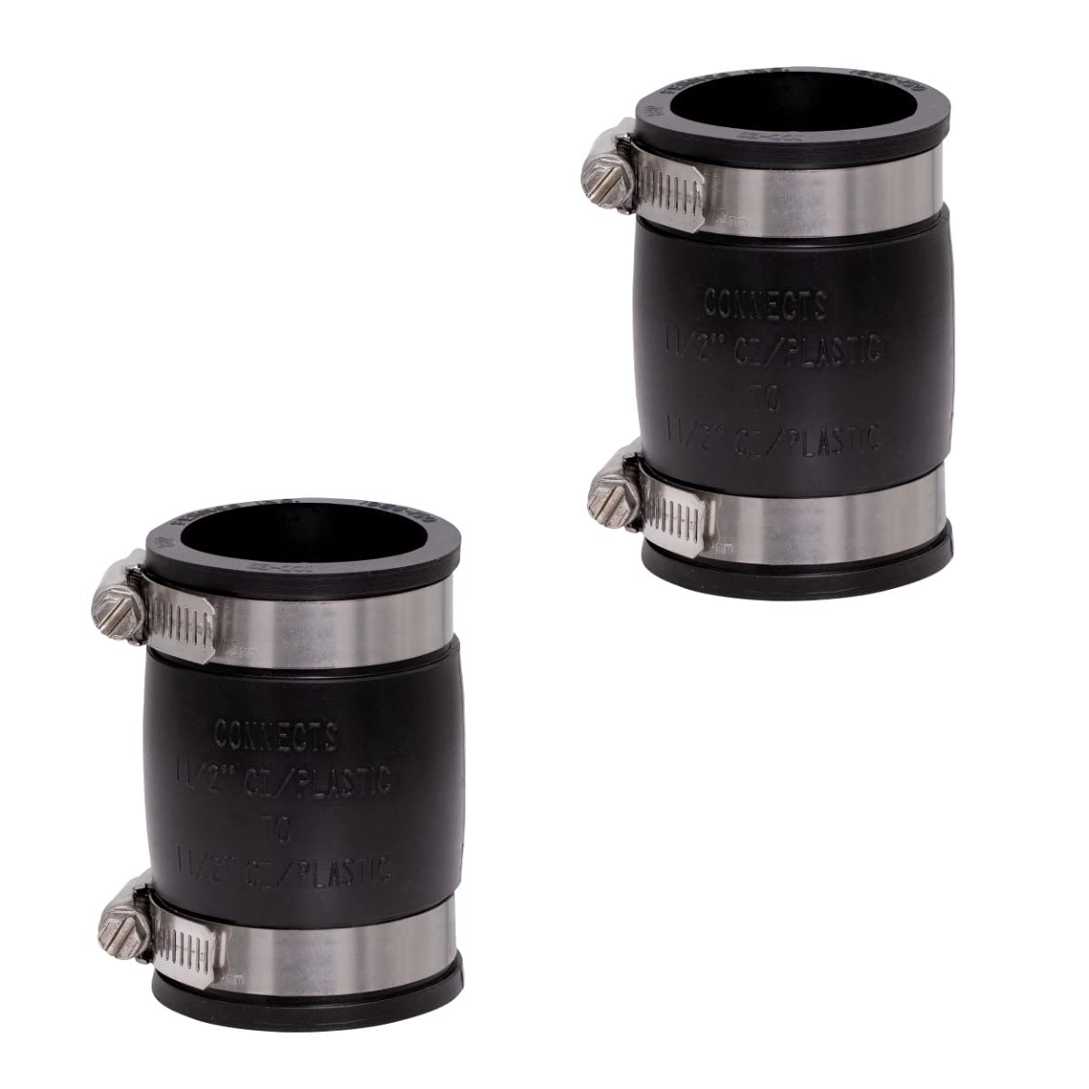 Fernco 1056-150 1-1/2-in. Flexible PVC Pipe Coupling for Cast - Image 1