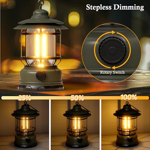Camping Lanterns Battery Powered Rechargeable Lights,3 Pack Green - Image 3