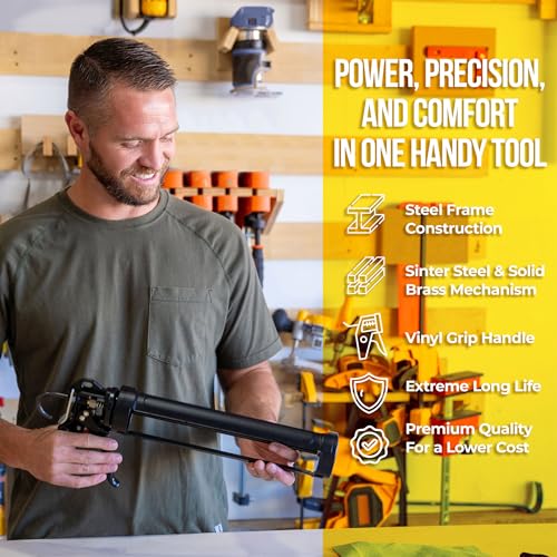 AWF PRO Heavy Duty Caulk Gun 10 oz, 18:1 Thrust Ratio - Image 3