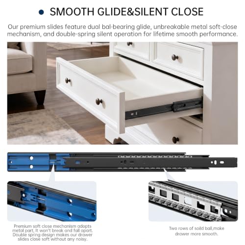 Goldenwarm 5 Pair Black Soft Close Drawer Slides Heavy - Image 6
