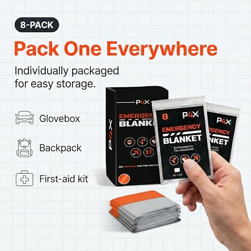 PREPARED4X Mylar Blankets 8 Pack - Waterproof Emergency Blanket - Image 6