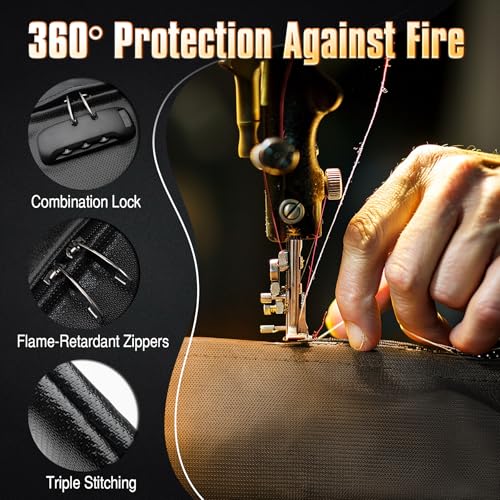 Fireproof Document Bag Set with Lock, 2 Pcs Money Box for Cash & - Image 5