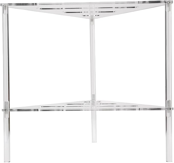 Acrylic Corner Shower Caddy, 2 Tier Floor Standing Organizer for Bathroom Bedroom Kitchen, Multifunctional Use