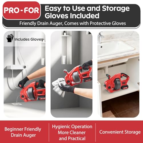 20V Cordless Electric Drain Snake, 25 ft Drain Auger Clog Remover - Image 6