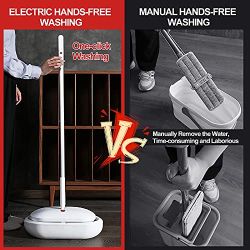 REECOO Cordless Electric Spin Mop Power Mop with 4 Floor Scrubber - Image 5