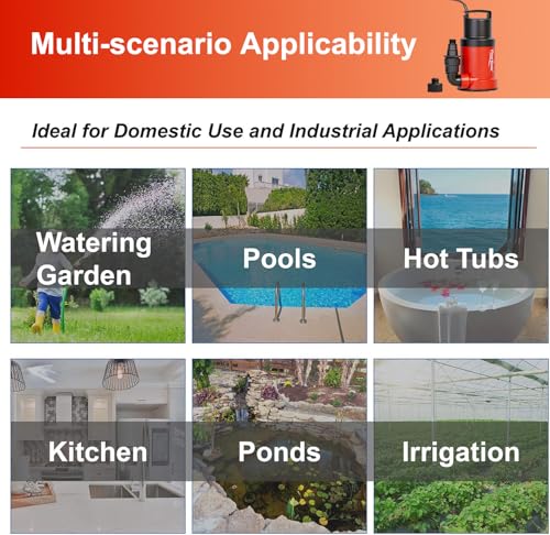 1HP 5000GPH Sump Pump - Clean/Dirty Water Portable | Travel Essentials - Image 7
