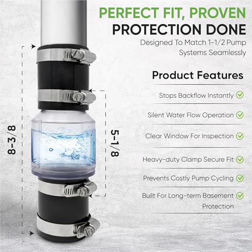 1-1/2 Inch Silent Check Valve for Sump Pumps with Couplings - Image 3