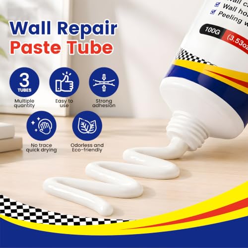 Drywall Repair Kit 3 Tubes,Spackle Wall Repair Paste Kit - Image 4