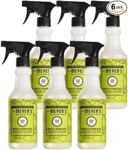 Mrs. MEYER'S CLEAN DAY Multi-Surface Everyday Cleaner, Pear Tree Scent, 16 Fl Oz (Pack of 6)